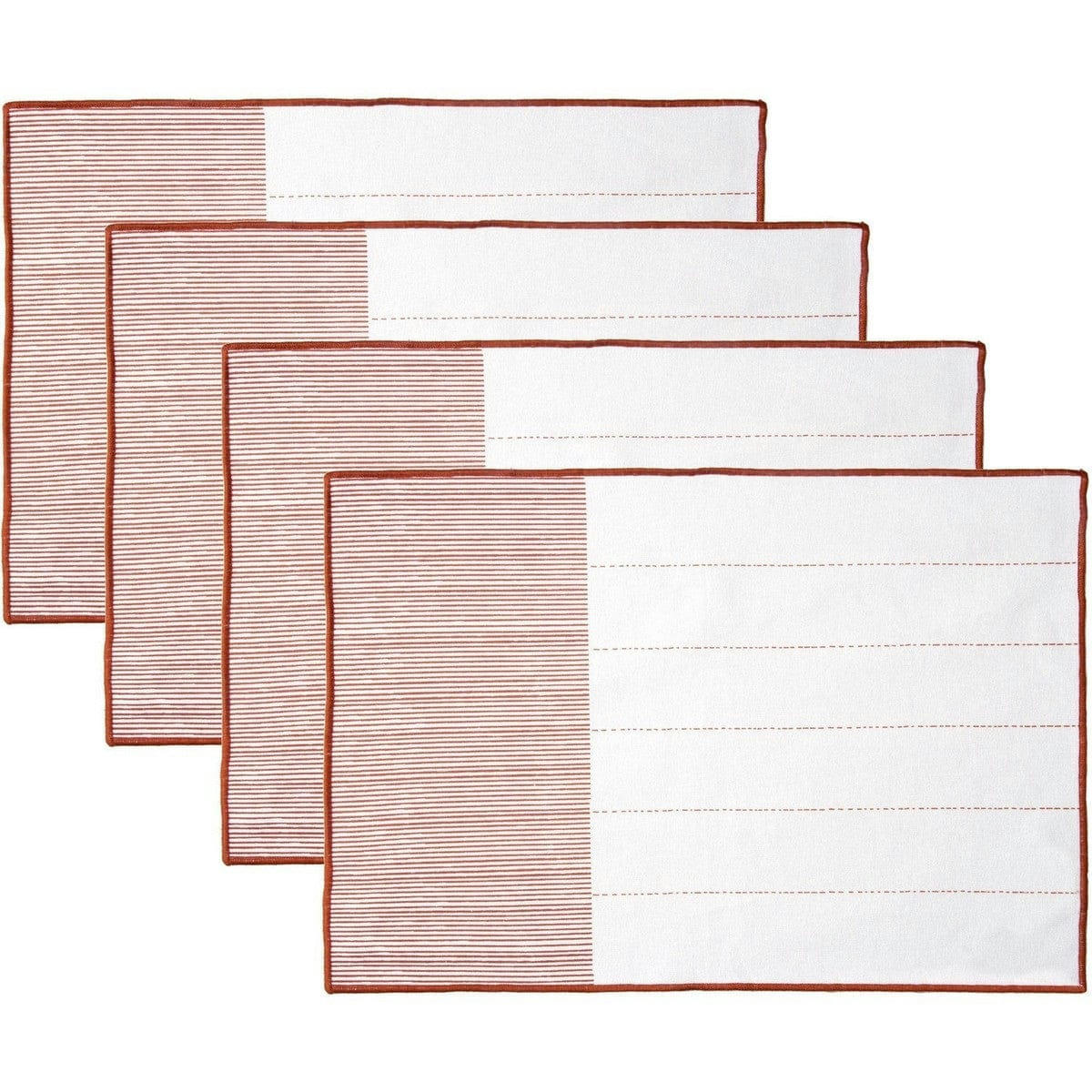 PINSTRIPE - Sets de table (x4) coton  35x50 terracotta