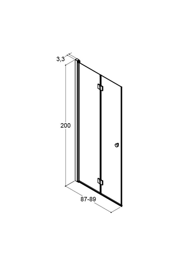 DUSJDØR SCANBAD FLEXI B90 FOLDBAR KLARGLASS 90CM SVART
