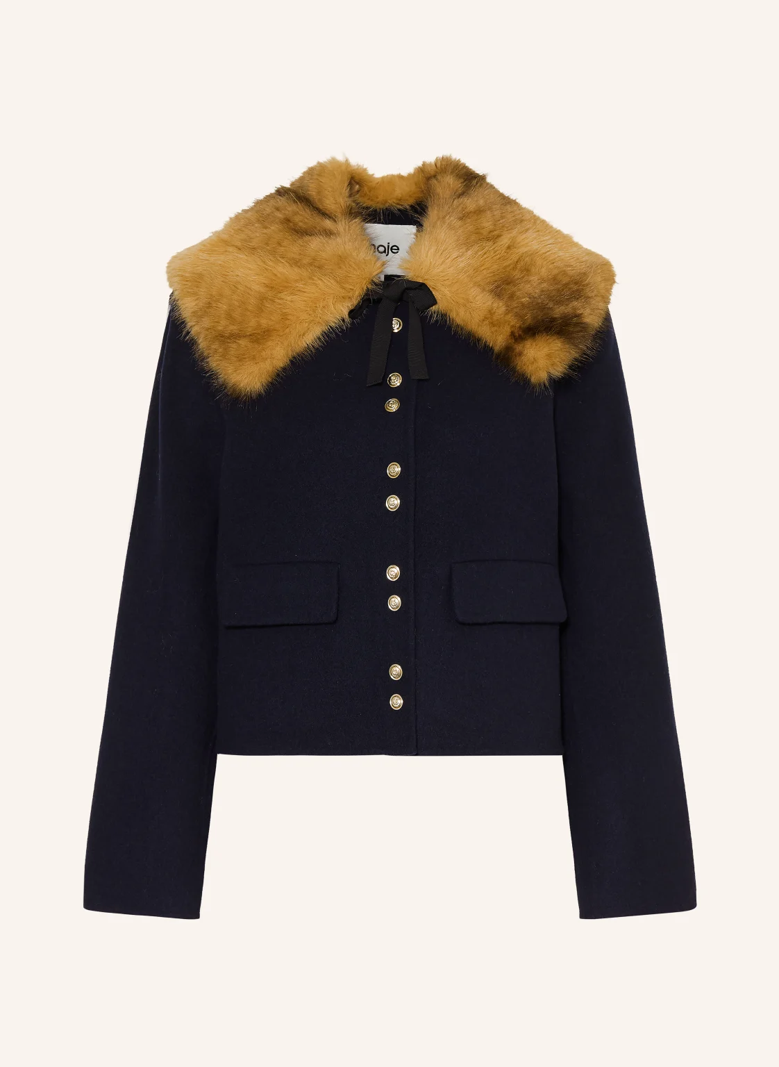 maje Kastenjacke mit abnehmbarem Kunstfell