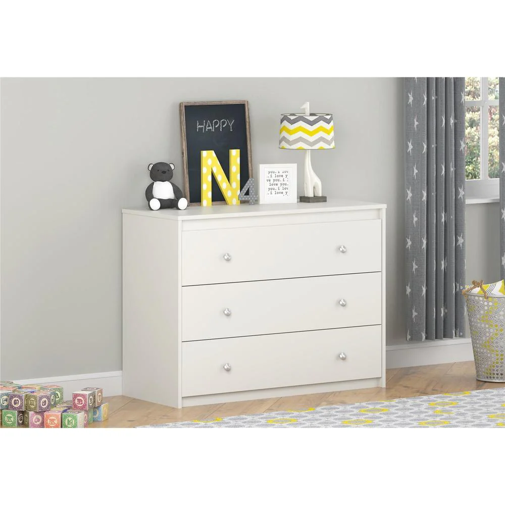 Avenue Greene Raven White 3-drawer Dresser