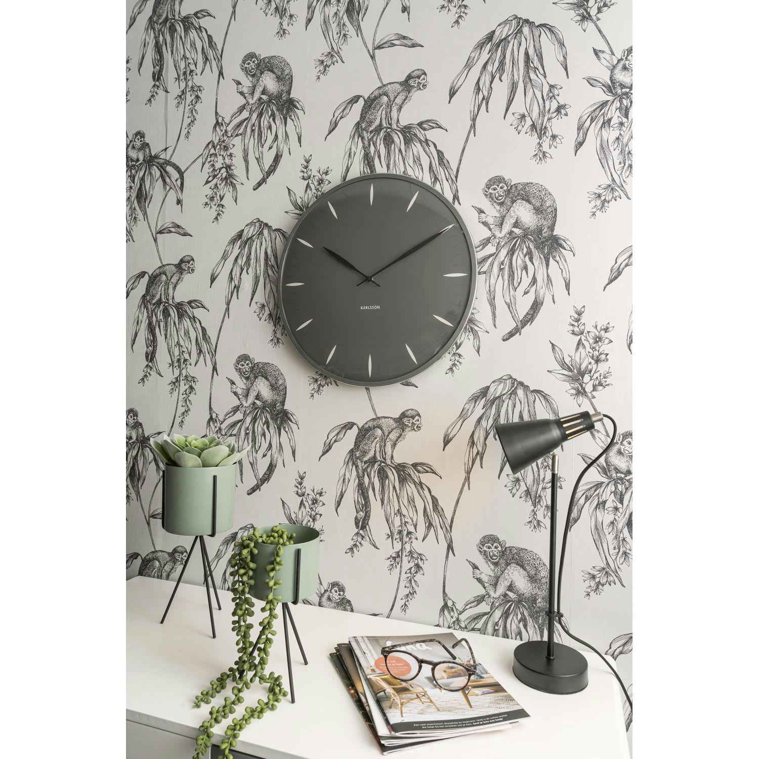 WALL CLOCK - Horloge murale diam. 40 cm gris foncé