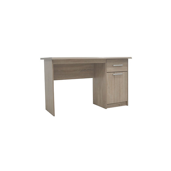 Bureau droit PRAGUE1 tiroir, 1 porteColoris chene sonomaDesign fonctionnel