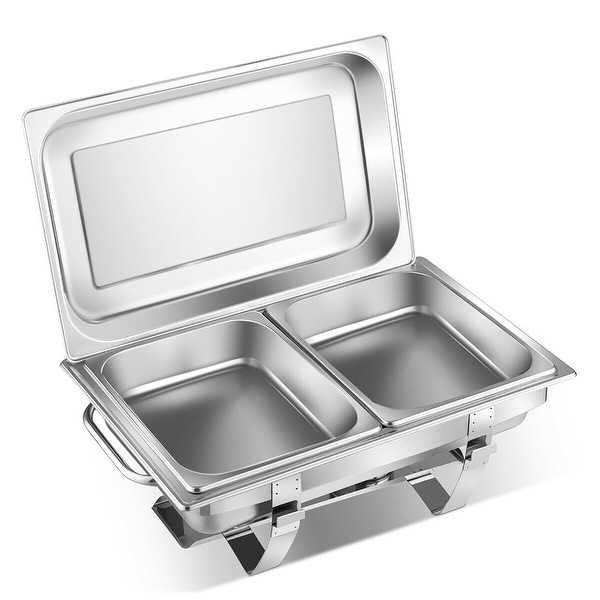 Costway 2 Packs Full Size Chafing Dish 9 Quart Stainless Steel