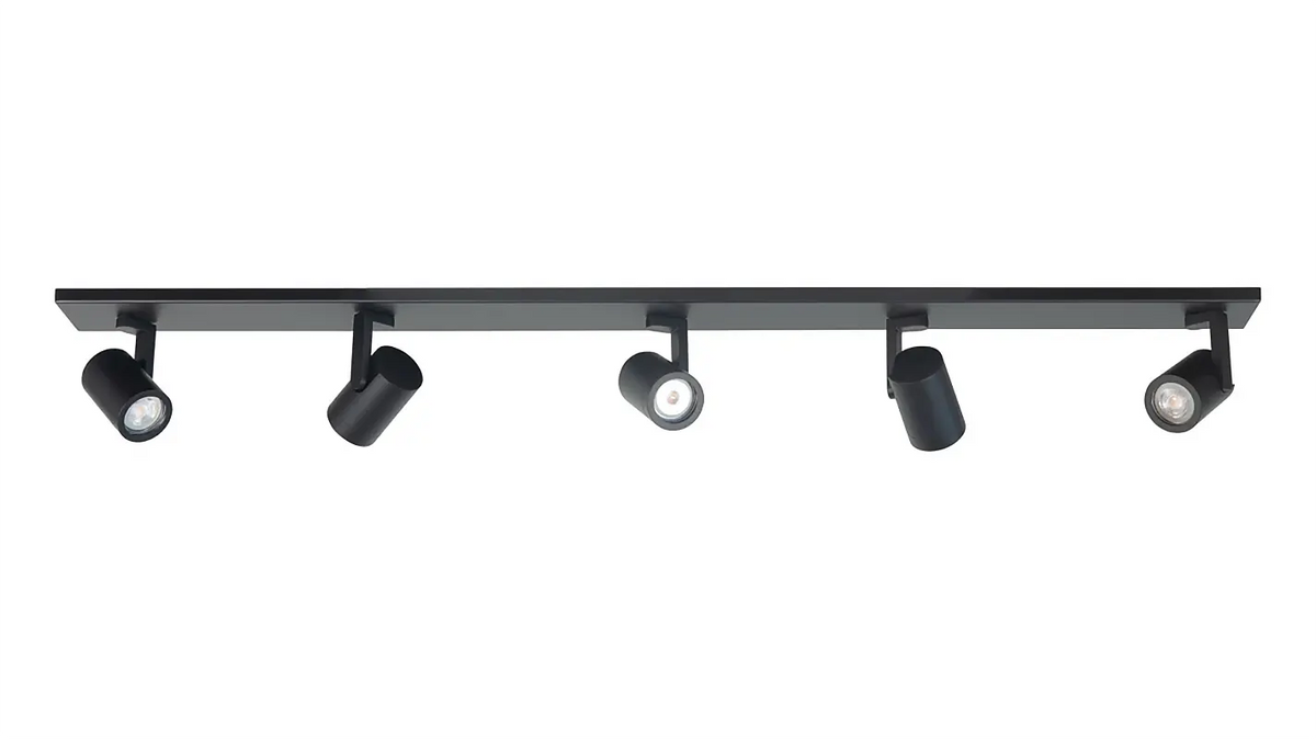 Highlight spot HALO - 5 lichts - 118 x 16  cm - zwart