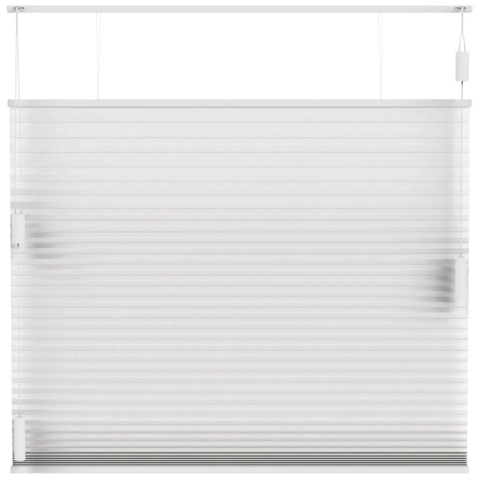 Fenstr pliss&eacute;gordijn Montreal dubbel 25mm lichtdoorlatend - wit (10324)