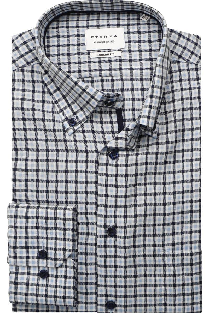 ETERNA Modern Fit Hemd himmelblau, Kariert