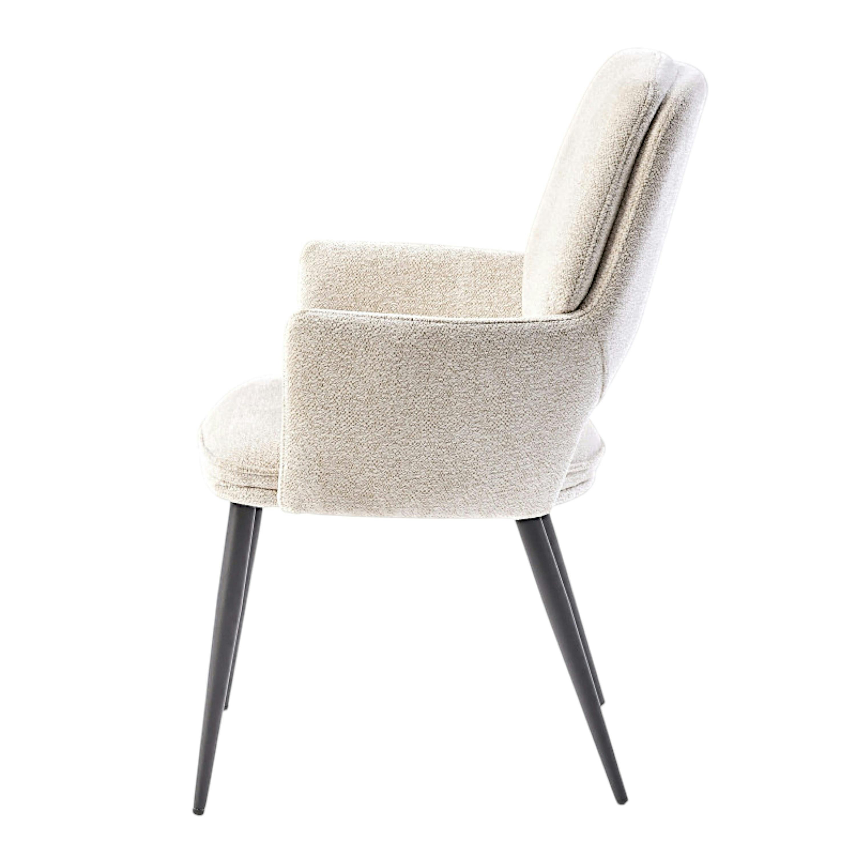 Fauteuil de table beige à dossier ouvert (lot de 2) LIGURIE