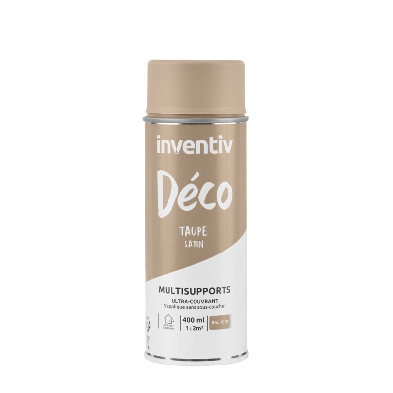 Peinture multisupports Déco taupe satin 0,4 L INVENTIV