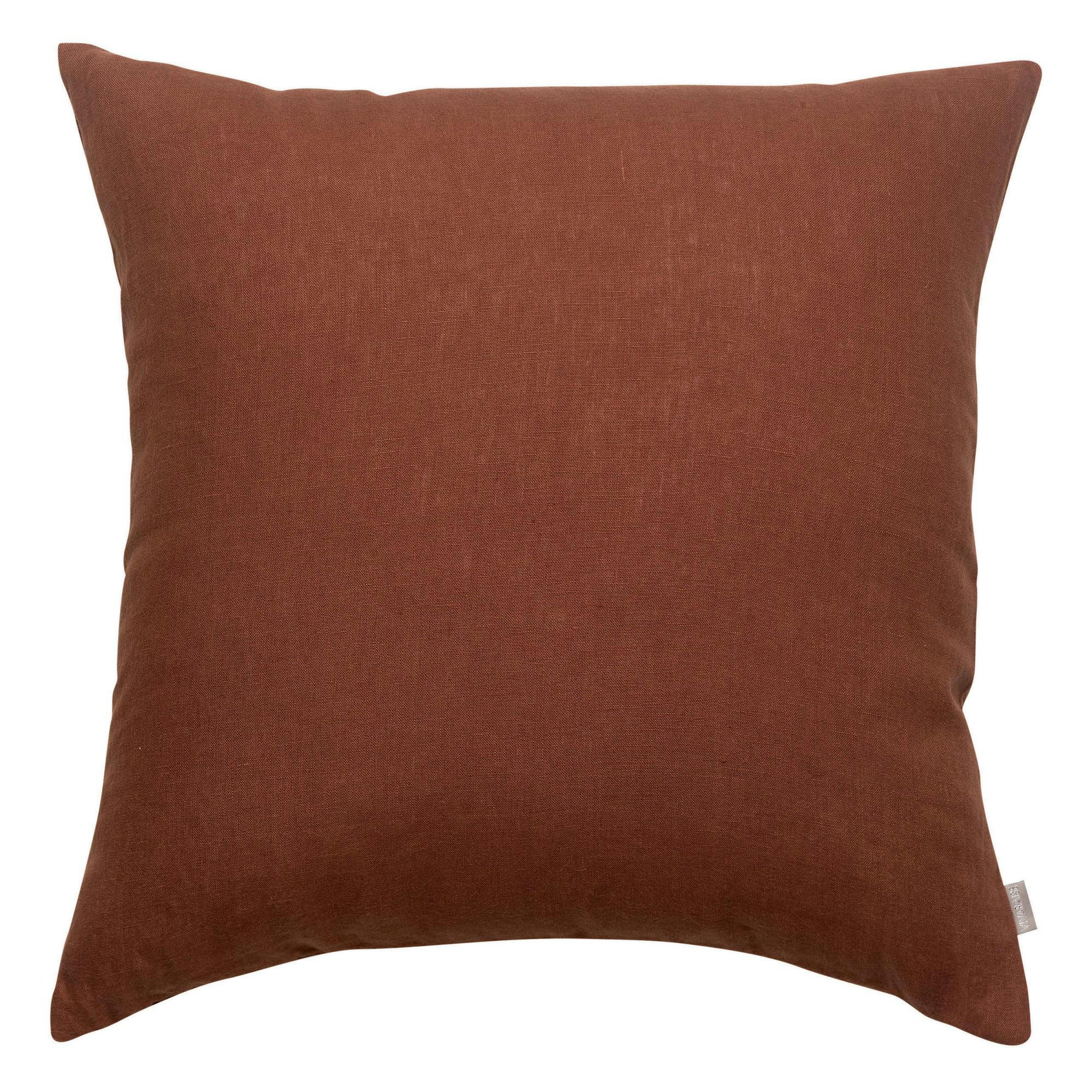 ZEFF - Coussin uni  en lin caramel 45 x 45
