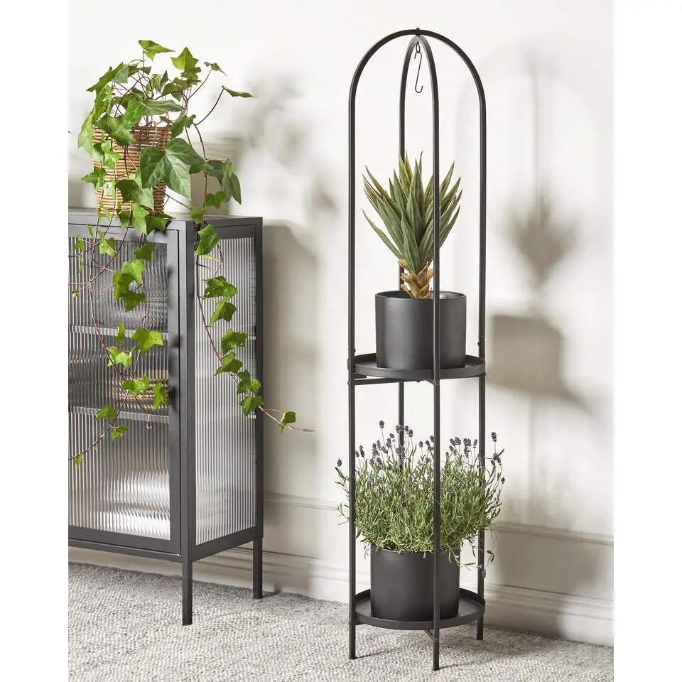 TAMARIX - Planten standaard - Zwart - 35 x 160 cm - Metaal