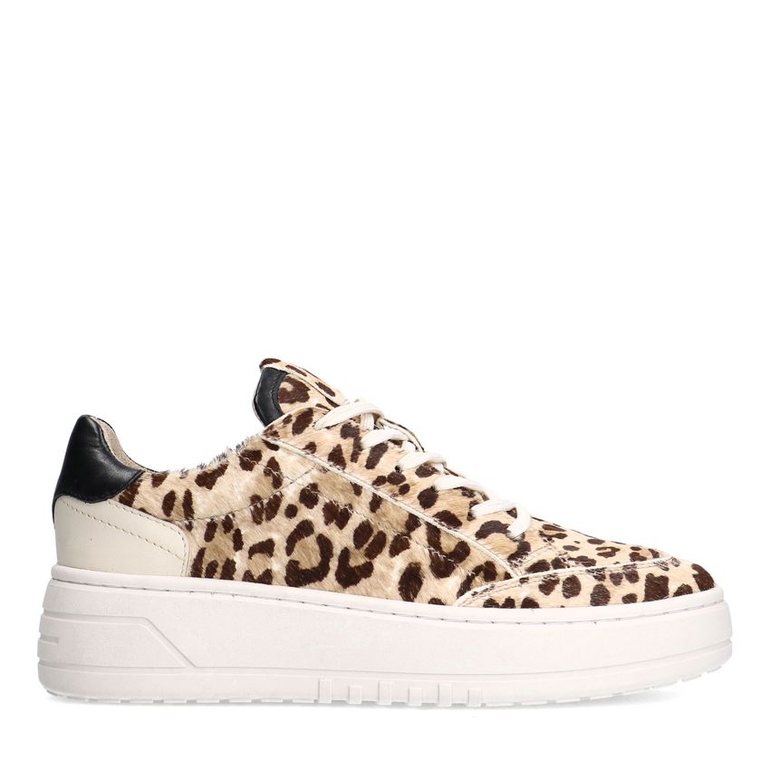 Manfield Leopard sneakers met ponyhair