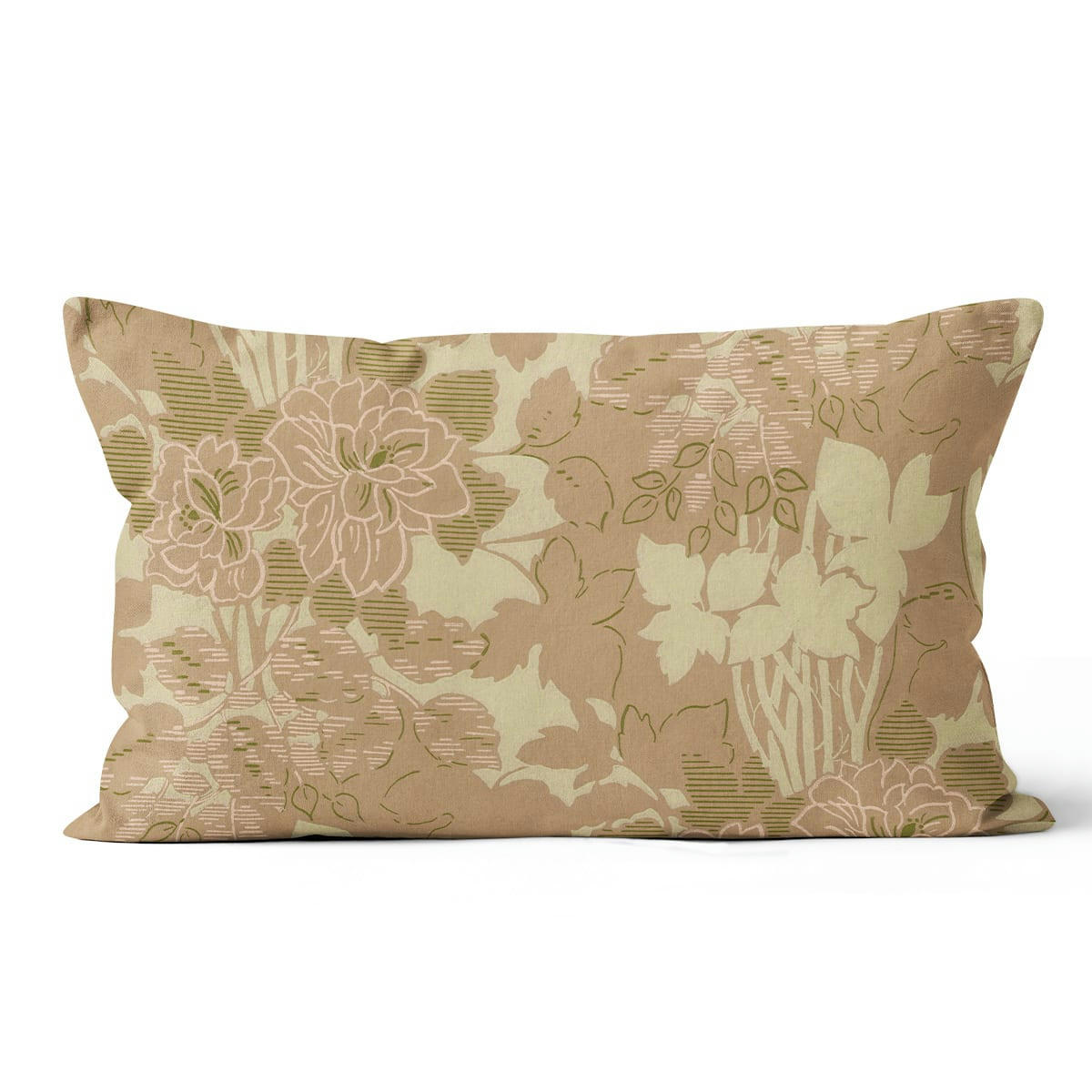 - Coussin déco vintage polyester beige 40x60cm