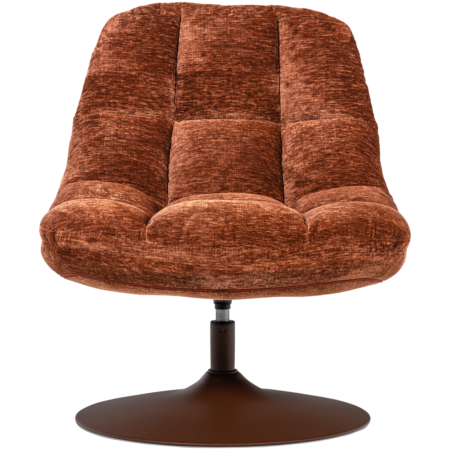 WOOOD draaifauteuil Elvi - Chenille Structuur - Roestbruin - 81x73x84