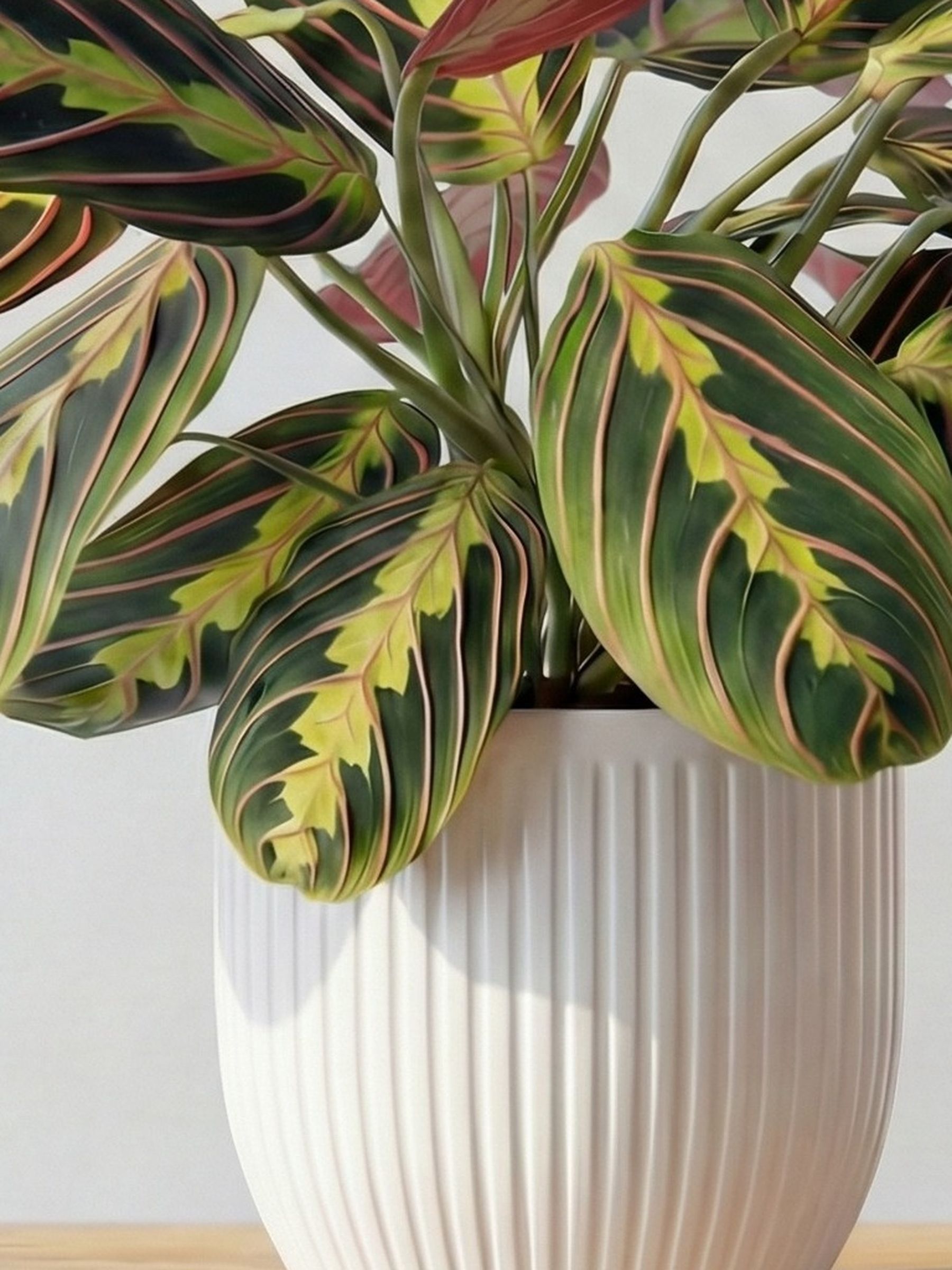 Beards & Daisies White Real Prayer Plant in Ribbed Pot