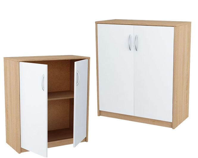 Komoda K017 Dąb Sonoma-Biały 74x35x85 cm Bestseller