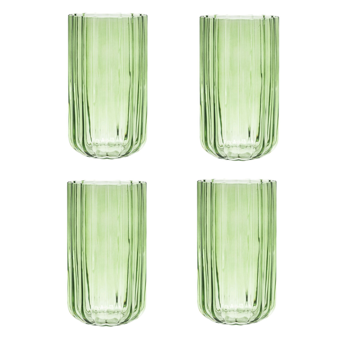 Brut Homeware longdrink Gaia - set van 4 - groen