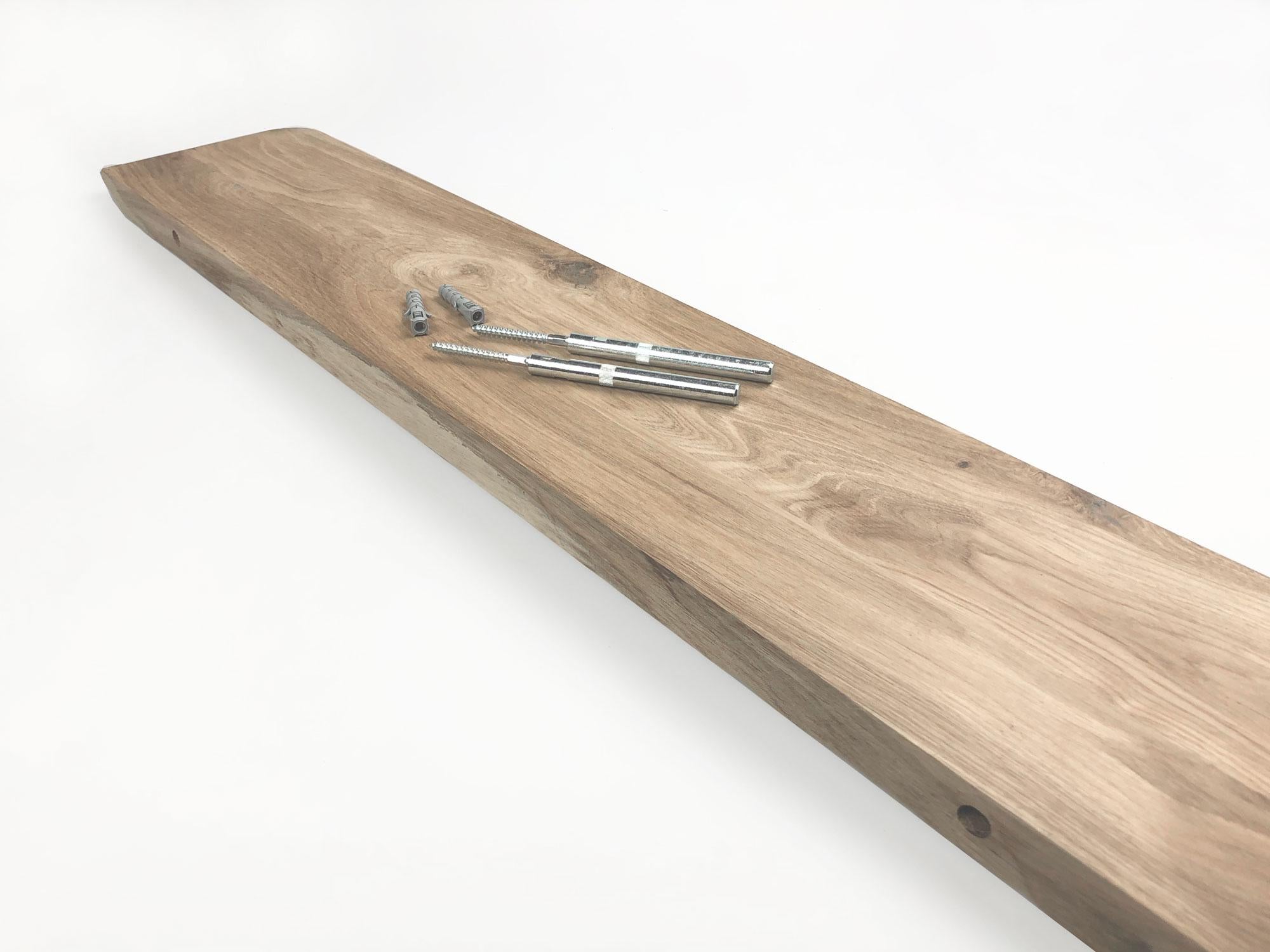WoodBrothers Eikenhouten zwevende wandplank verjongd 80x20x4cm