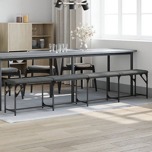 Banc à manger gris foncé 248x32x45 cm acier et tissu vidaXL