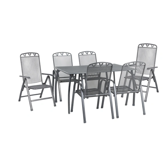 Diningset »Toulouse«, eisengrau, Metall, 6 Sitzplätze