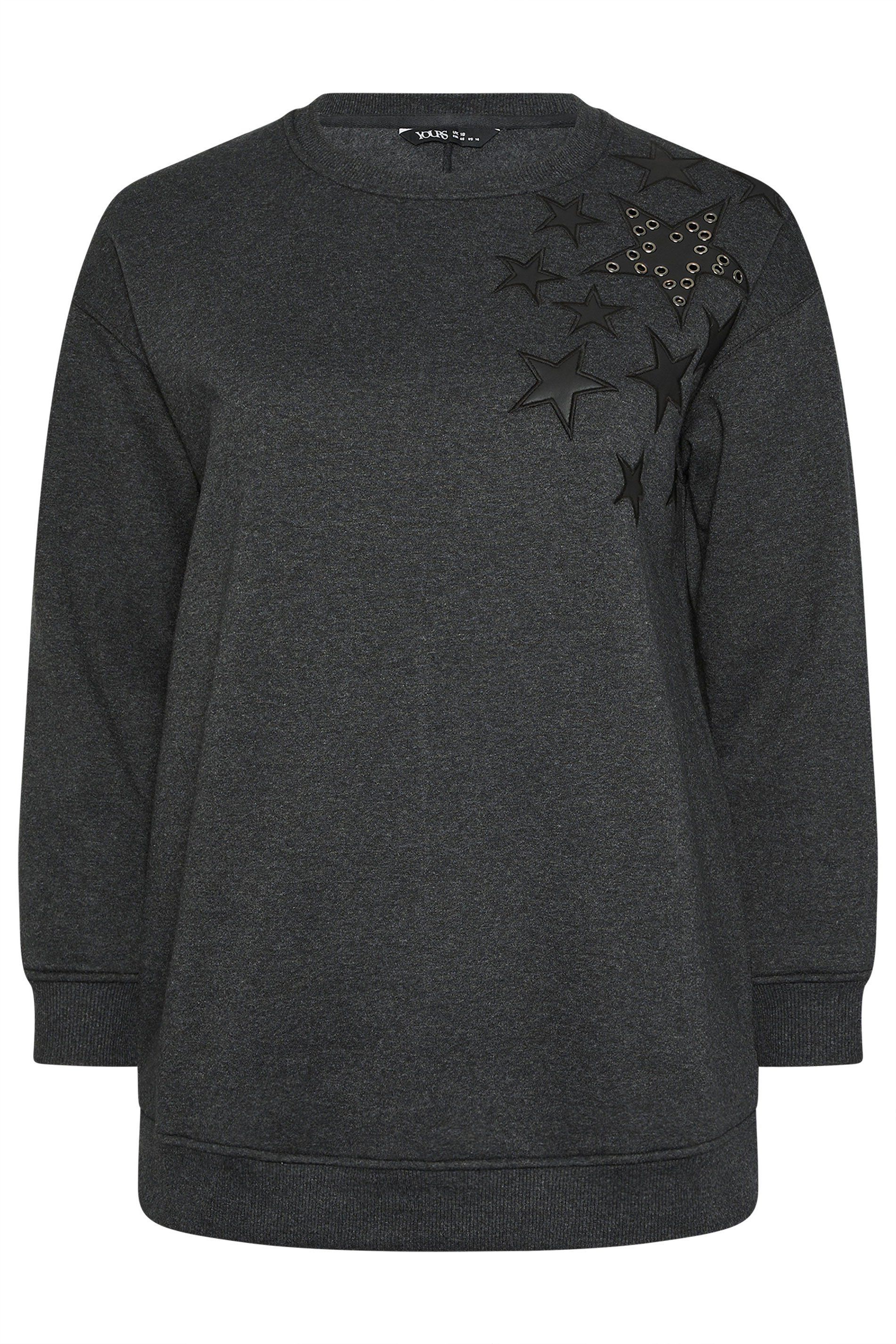 Yours Eyelet Star Detail Sweatshirt