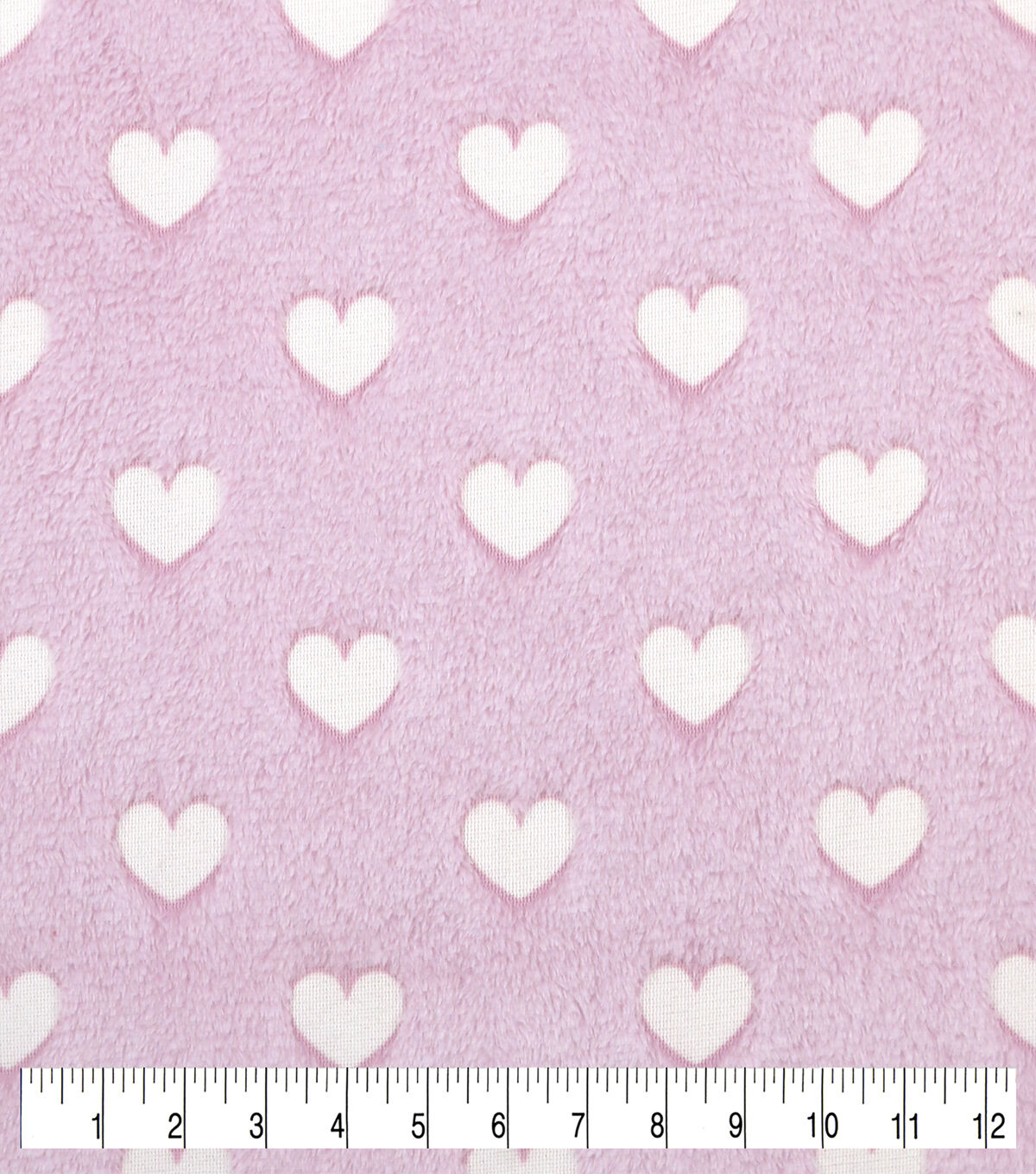 Pink Hearts Glow Sew Lush Fleece Fabric