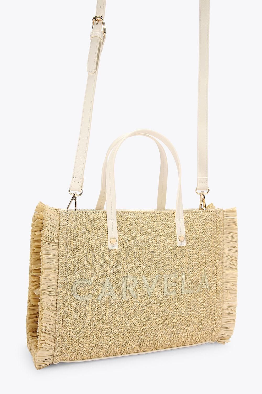 Carvela Frame Raffia Midi' Bag