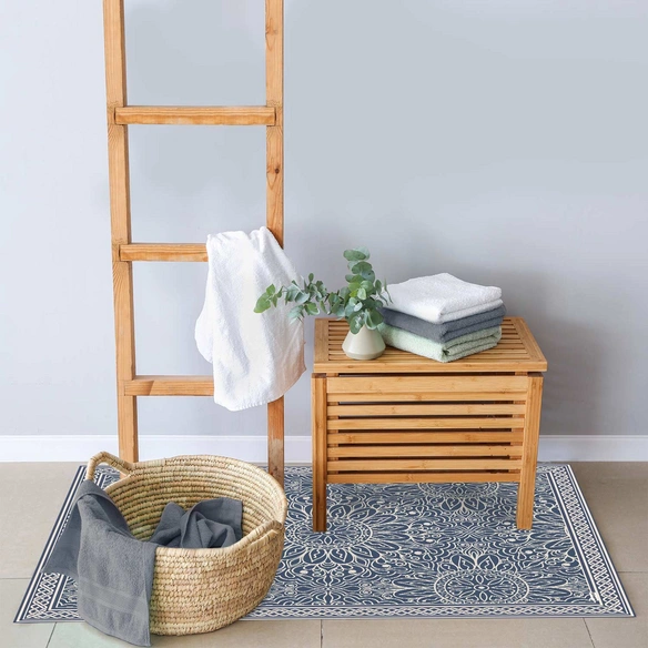 Vinyl Teppich »Dilan«, BxL:65 cm x 85 cm, blau|beige