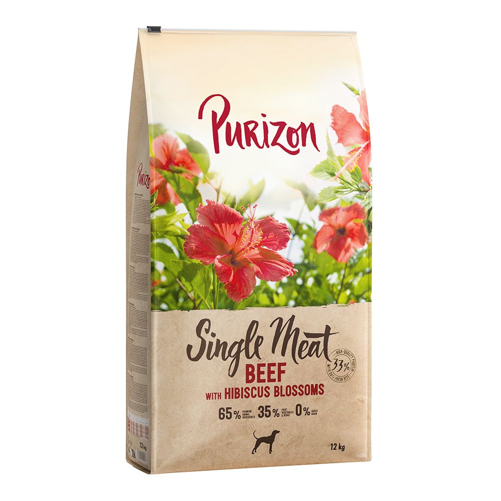 Purizon Single Meat Adult Dog - Grain-Free Beef with Hibiscus Blossoms