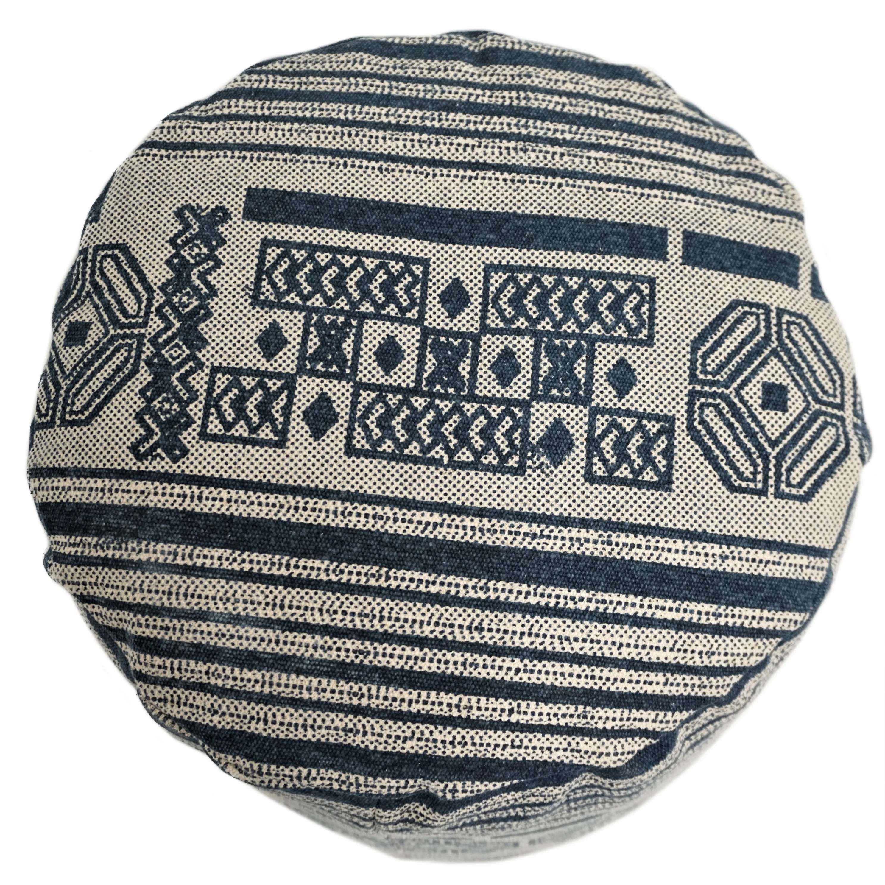 Home&Manor Wool Cotton Imani Pouf