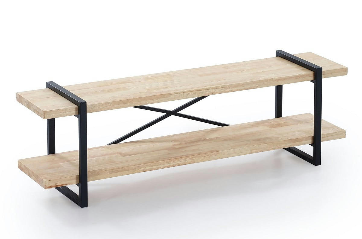 MATIKA - Meuble tv bois et acier L150