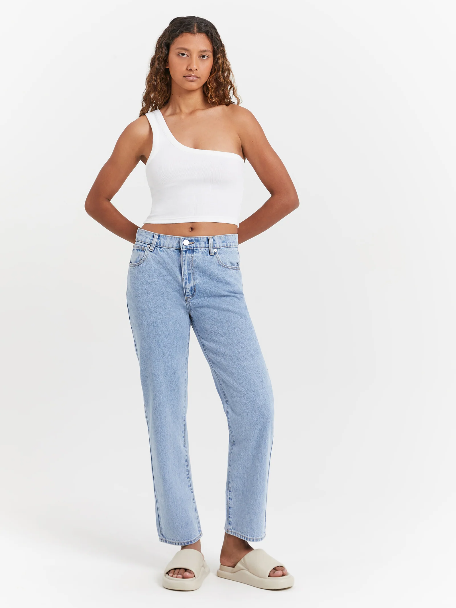 95 Mid Straight Crop Jeans