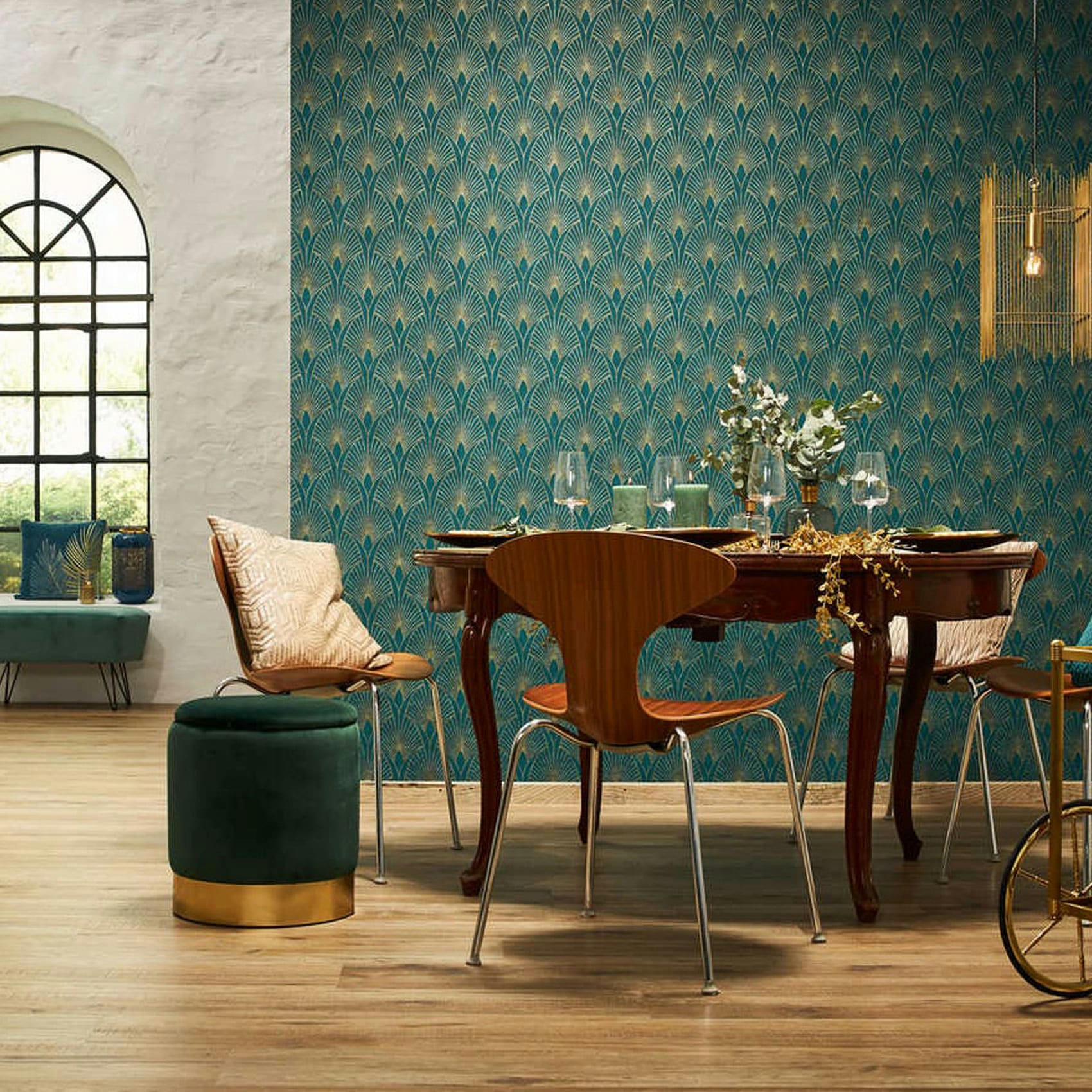 NEW WALLS - Papier peint imprimé glamour papier bleu  x