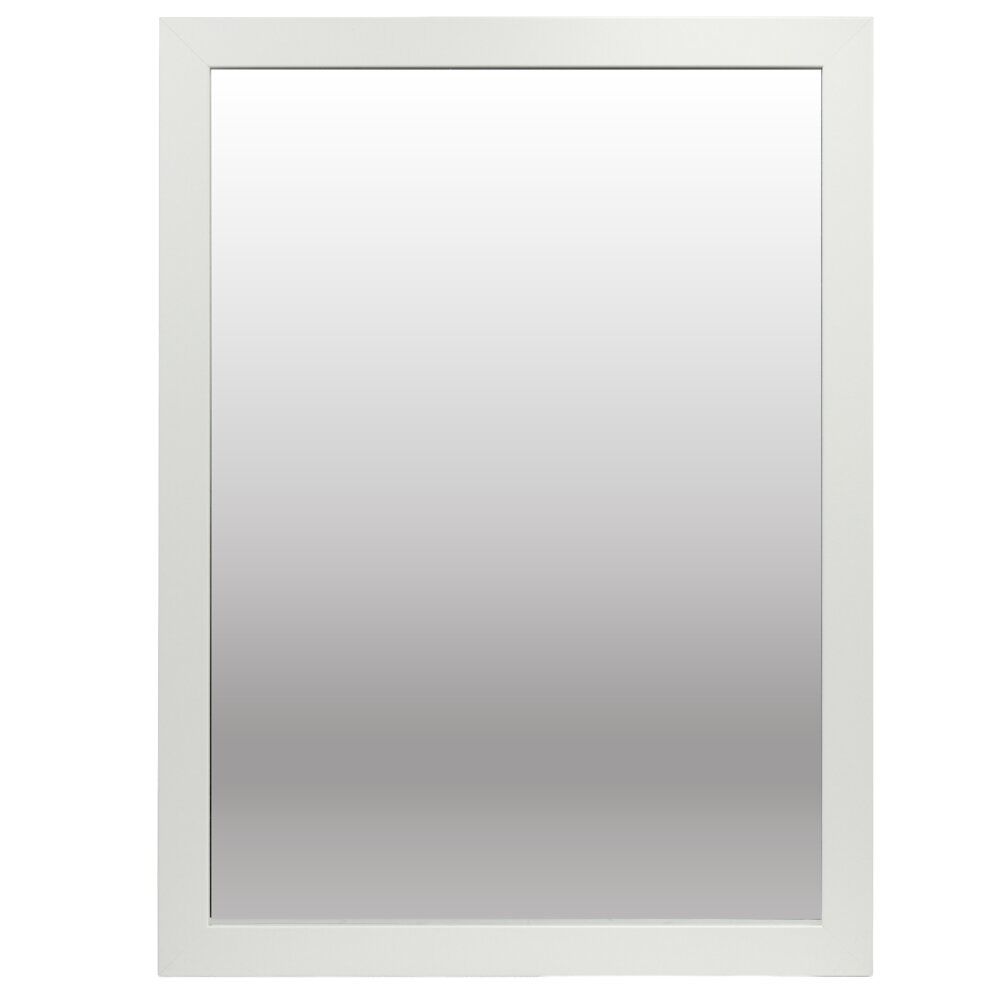Miroir bord bois et verre blanc 50x70cm