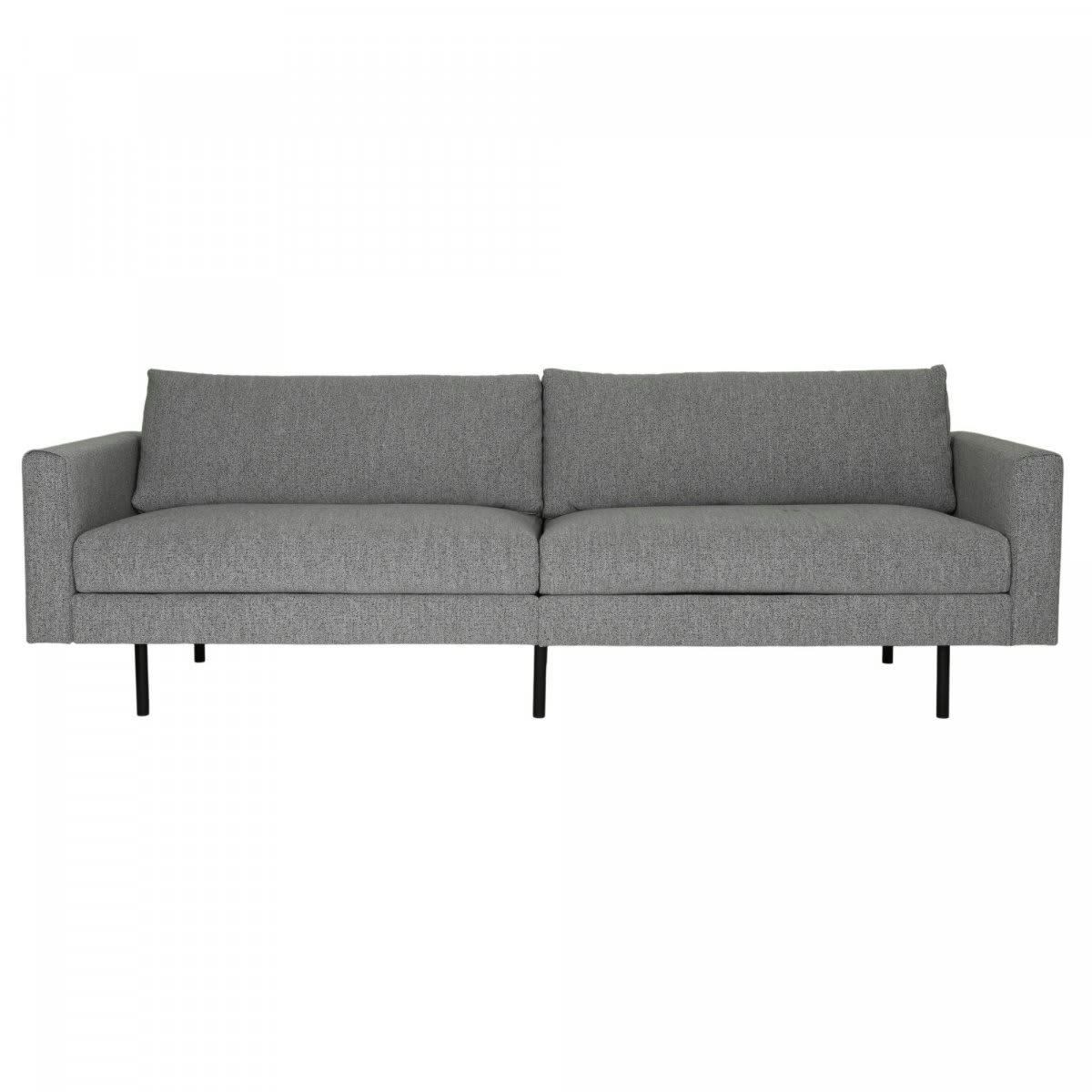 TEULLY - Canapé moderne 3,5 places en tissu gris