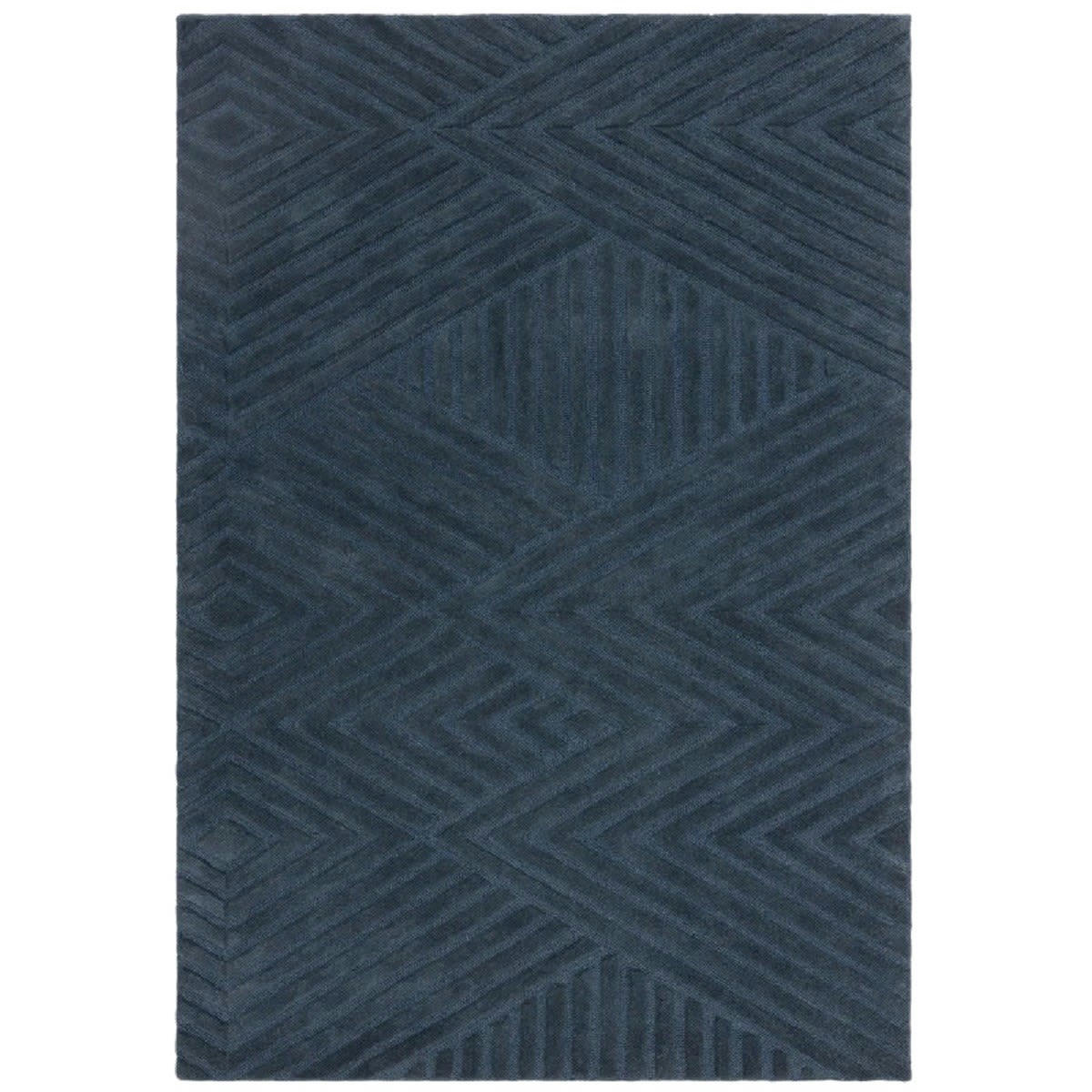 JOGAN - Tapis de salon en laine bleu 200x290 cm