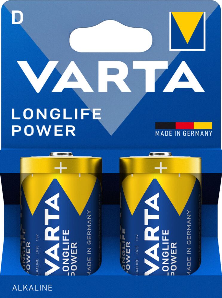BATTERI VARTA LONGLIFE POWER D 2STK