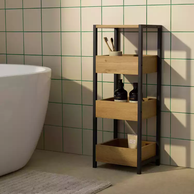 Habitat Loft Living 4 Tier Boxed Shelving Unit - Oak