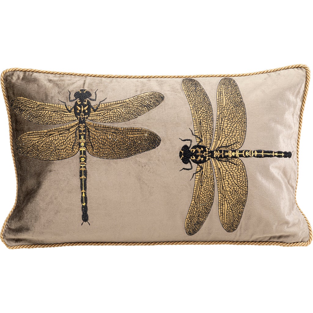 Kare Kussen Glitter Dragonfly Brown 50x30cm