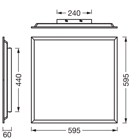 Deckenleuchte, Aluminium/Stahl, LxBxH: 59,5x6x59,5 cm, weiß