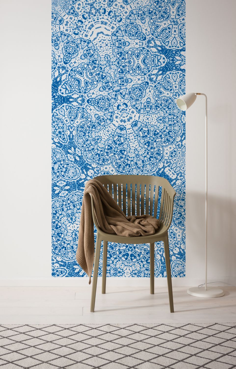 Sanders & Sanders fotobehang kunst blauw - 100 x 250 cm - 611942