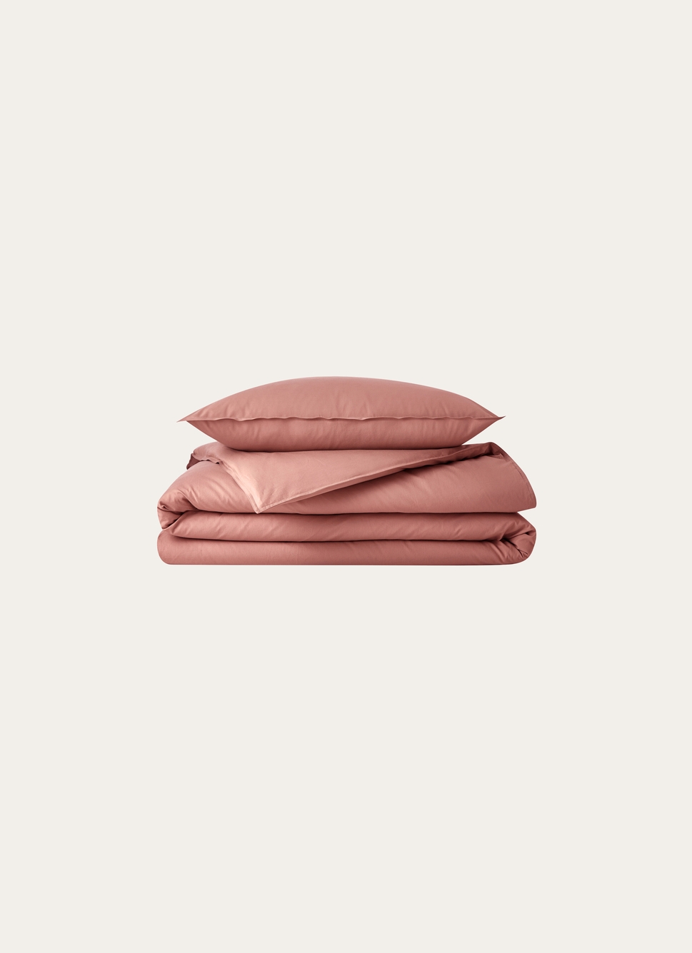 TAIE D'OREILLER UNIE EN COTON LAVÉ BIO ROSE