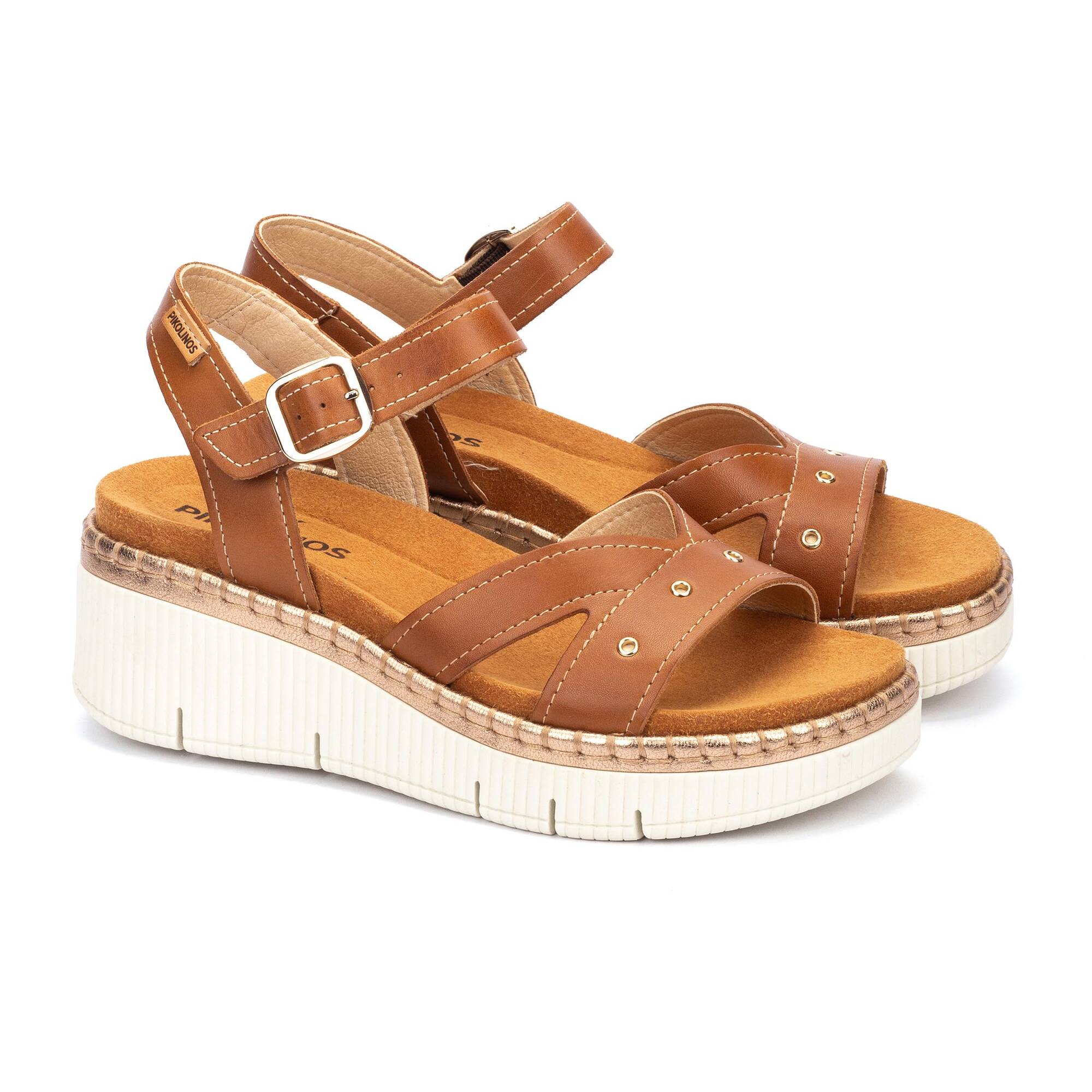 GOMERA - Sandalias de cuña con hebilla para mujer