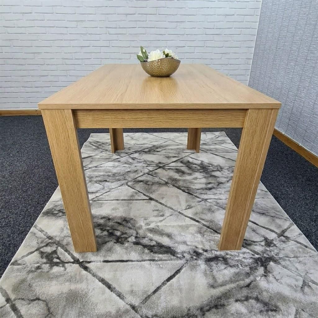KOSY KOALA 6 Seater Modern Light Wood Effect Dining Table Only 140 x 80 x 75 cm