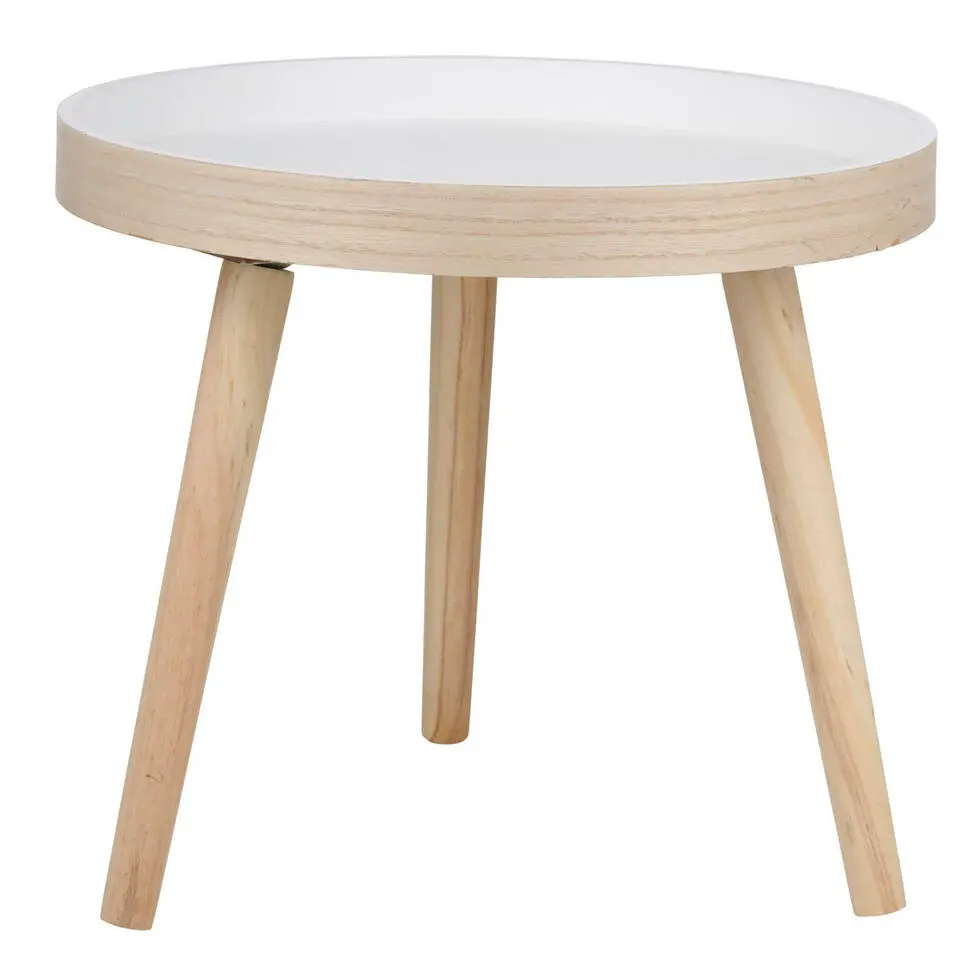 Arti Casa Bijzettafel - plantverhoger - wit - hout - 40 x 36 cm