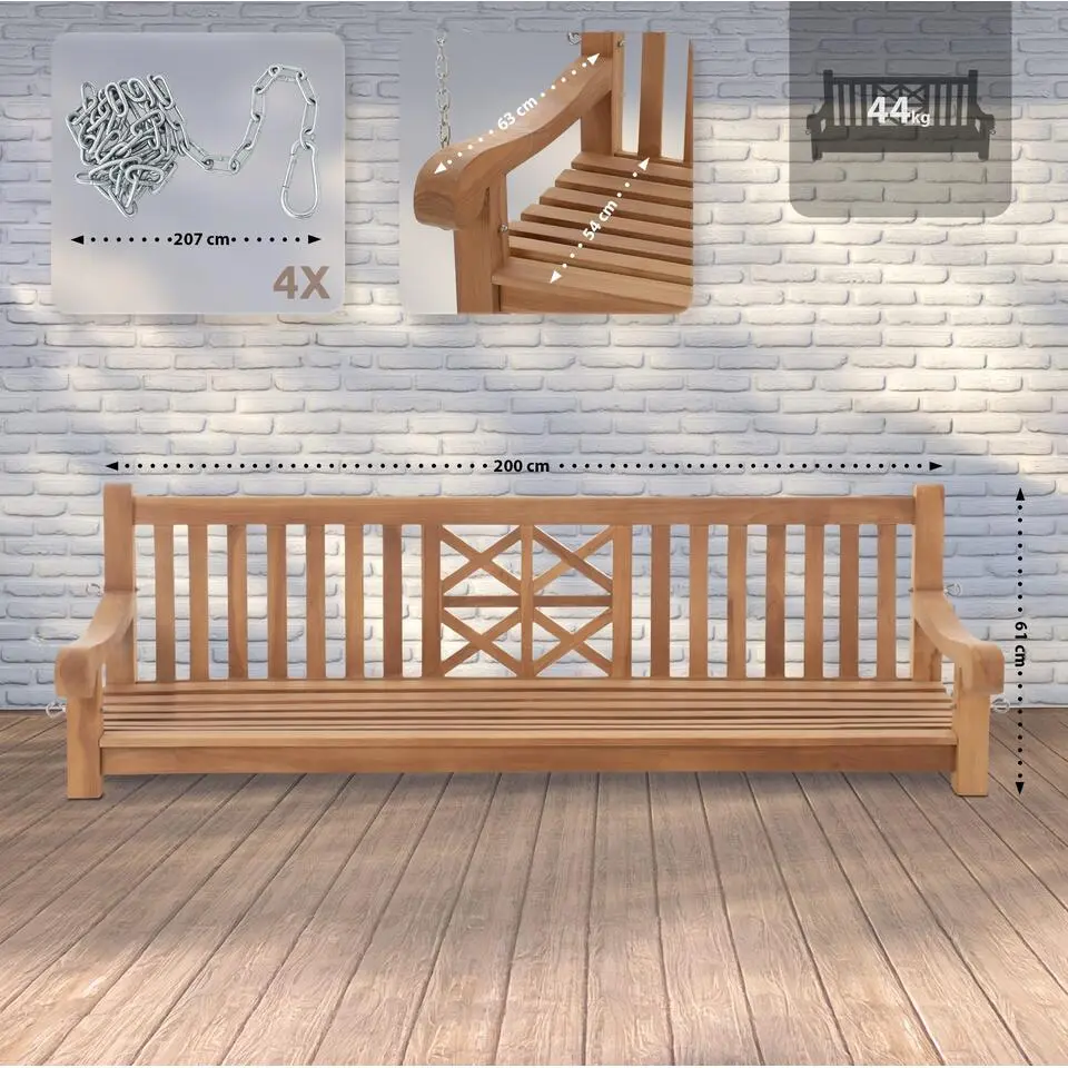 CLP Schommelbank Farm 200 cm - teak