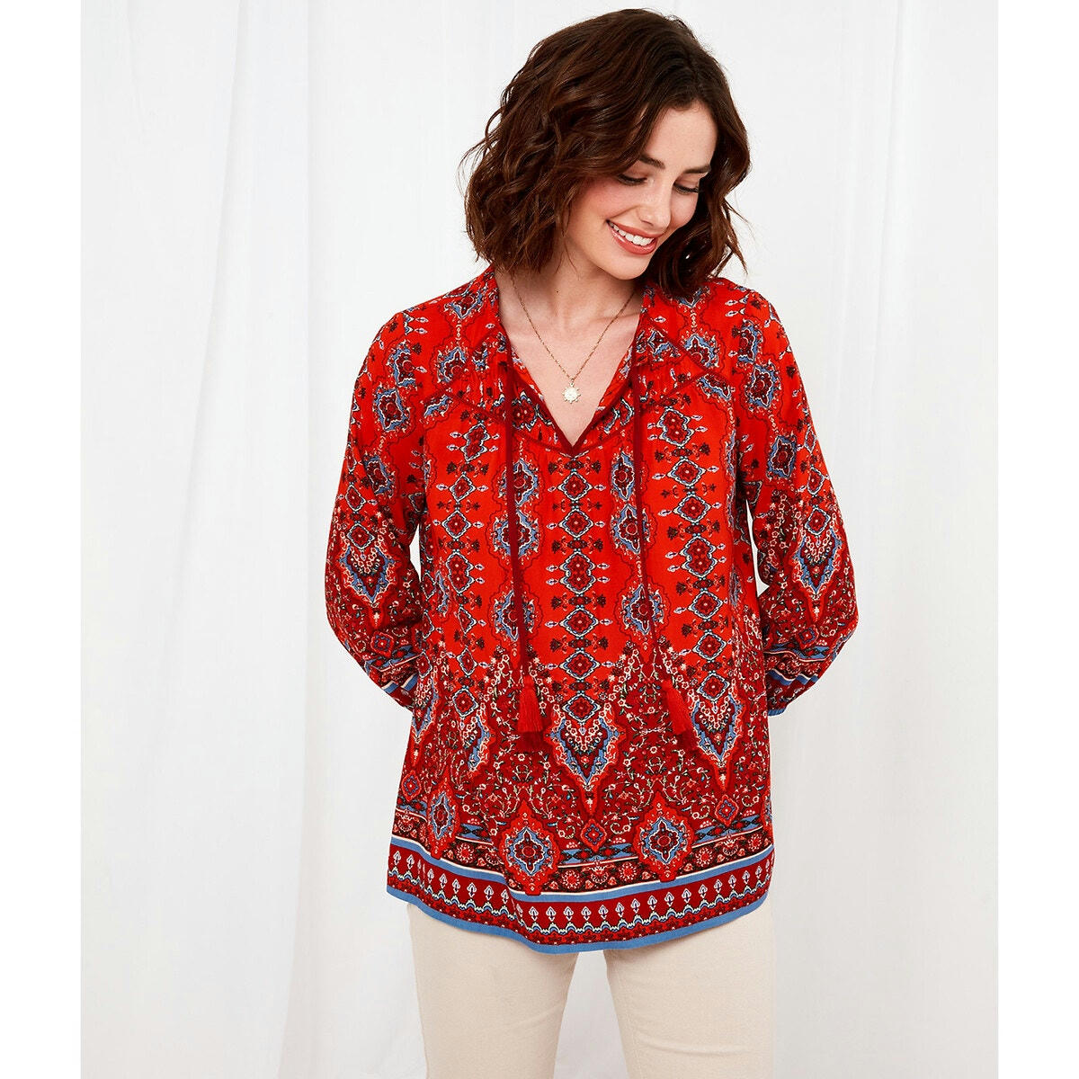 Blouse ample imprimée bohème