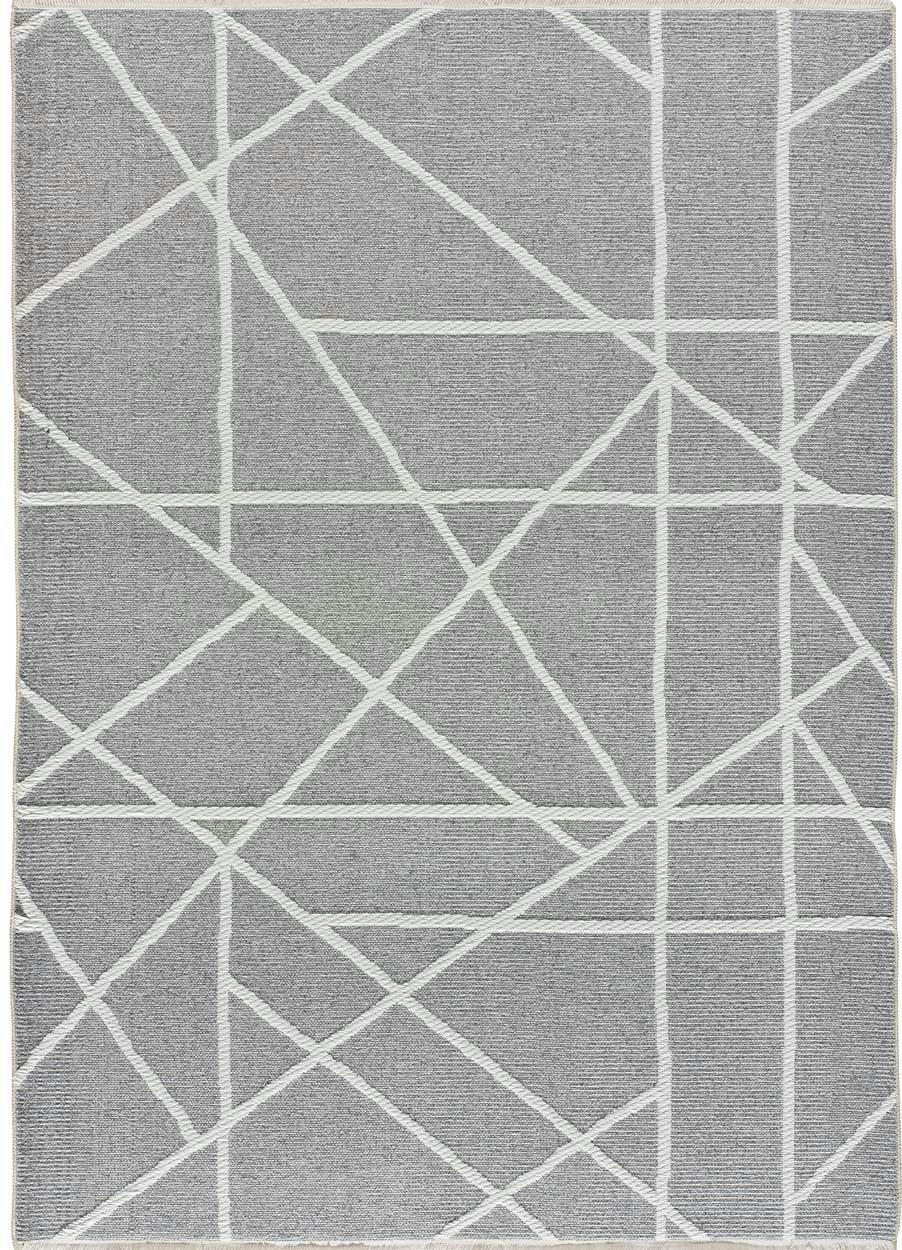 LUX - Tapis à motifs géométriques gaufrés Gris, 80X150 cm