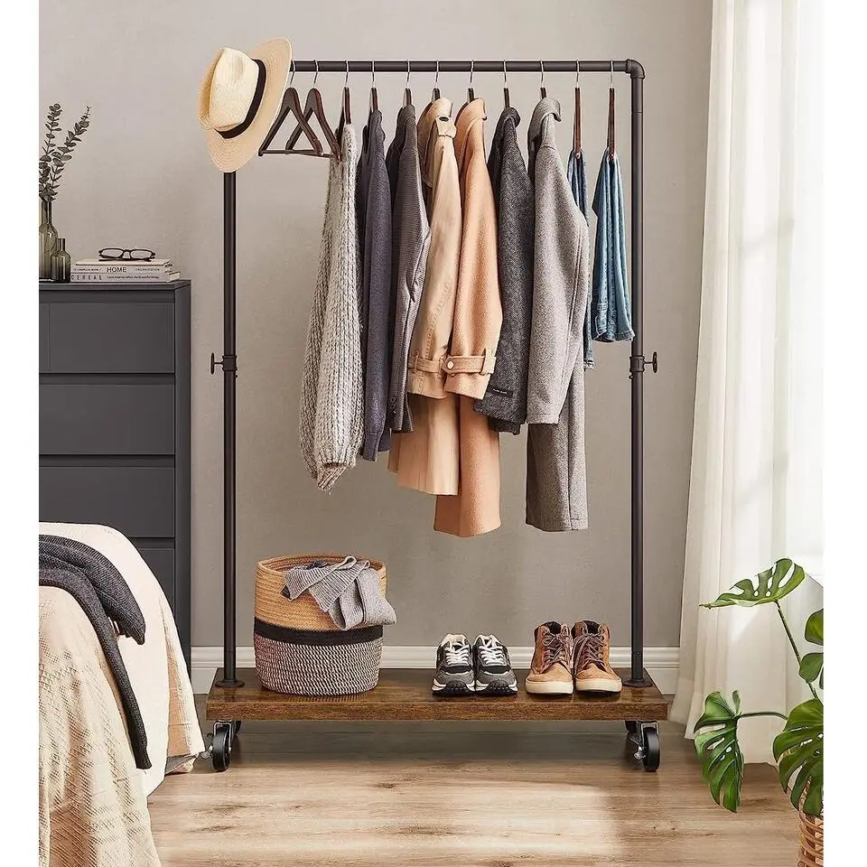 Bobbel Home Kledingrek Metaal - Zwart en bruin