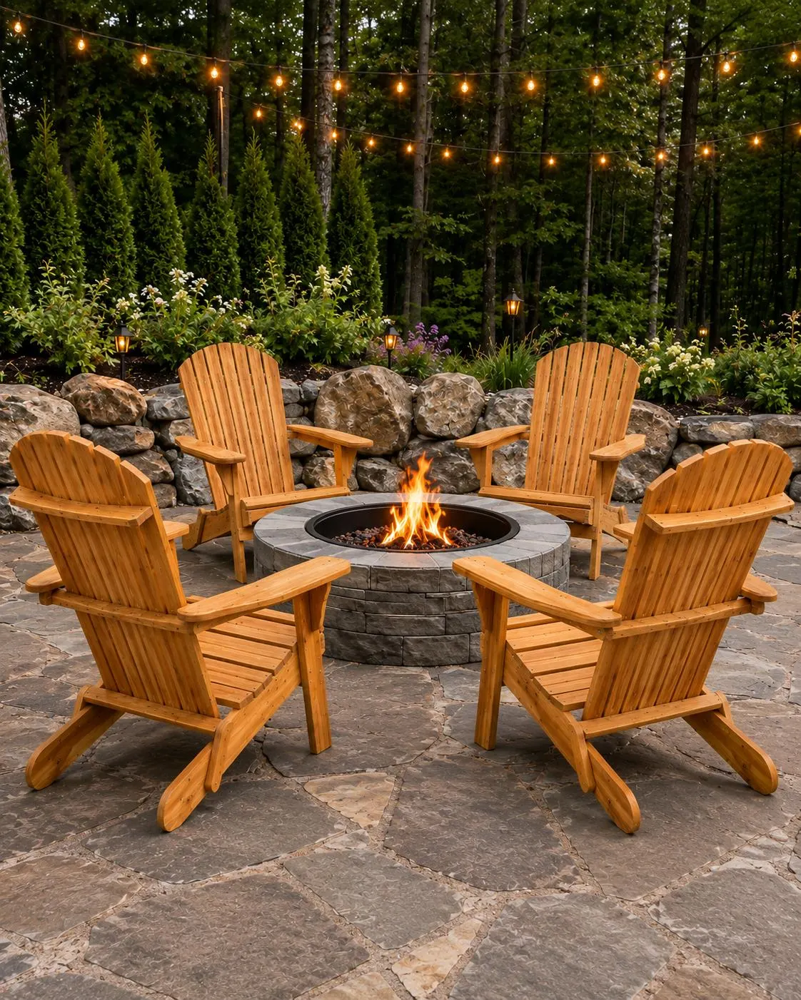 Folding Adirondack Chair for Patio Garden Outdoors Fire Pit Chairs, Outdoor Rocking Chair, Patio Furniture