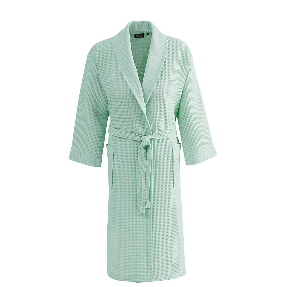 SPA - Peignoir nid d'abeille  col châle menthe M